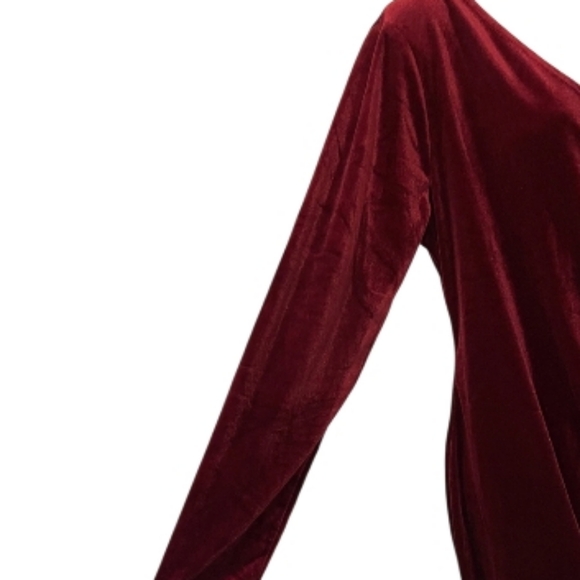 Elegant Burgundy Velvet Dress - Picture 8 of 8